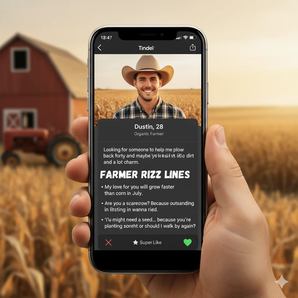 farmer rizz lines tinder