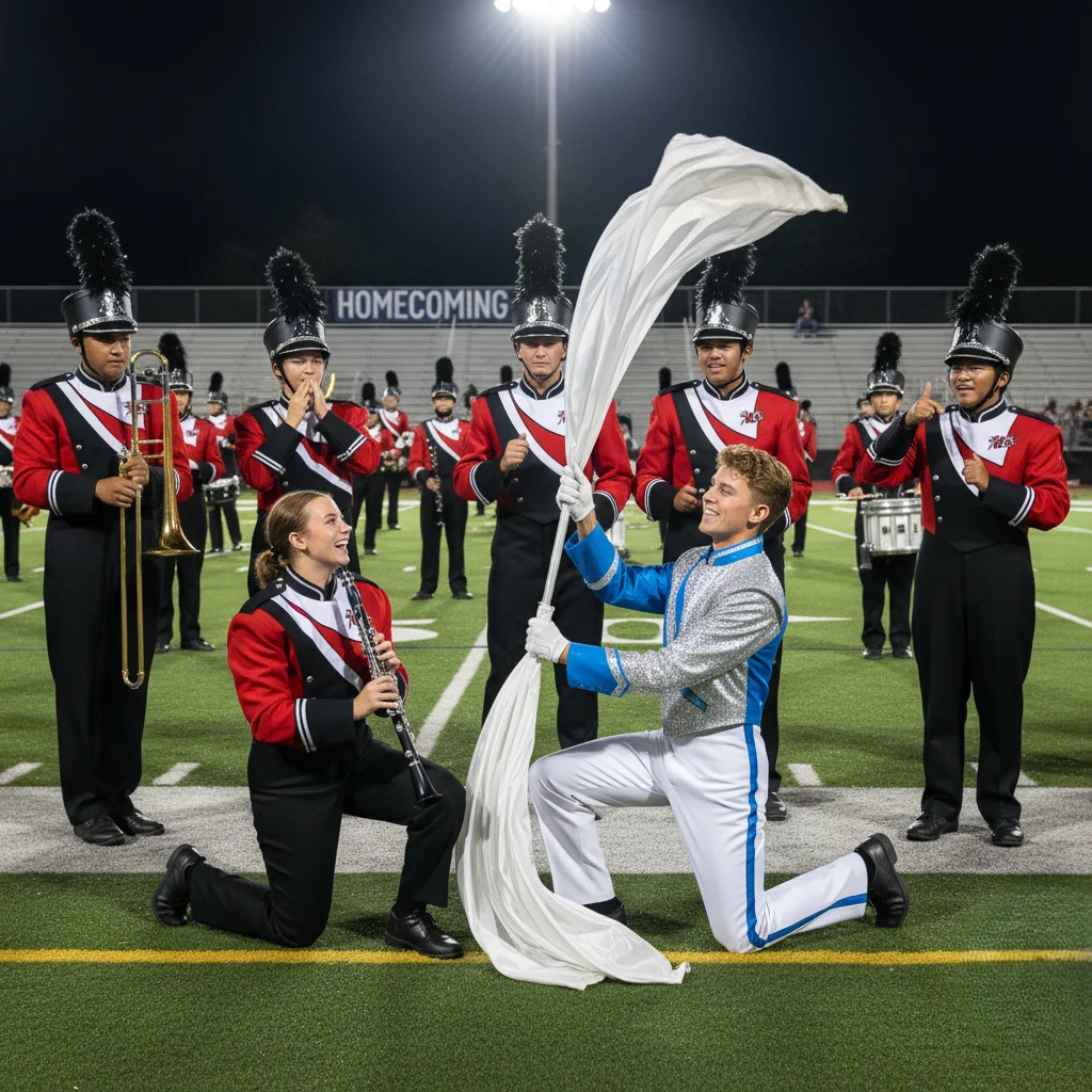 color guard rizz lines marching band